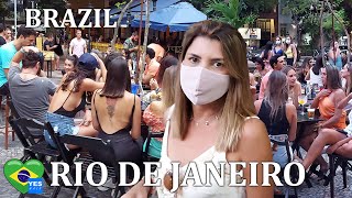 RIO DE JANEIRO  BRAZIL 🇧🇷 Leblon District Nightlife Saturday March 2021 FULL TOUR [upl. by Janna]