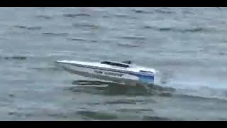 Prather Fun Cruiser Boat on the lake  How fast is it [upl. by Annaiv]