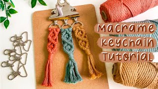 Macrame Keychain TUTORIAL1  DIY Keychain for beginners  Easy pattern STEP BY STEP  WeaveyStudio [upl. by Markus]