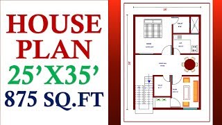 HOUSE PLAN 25X35  875 SQFT [upl. by Lavelle2]