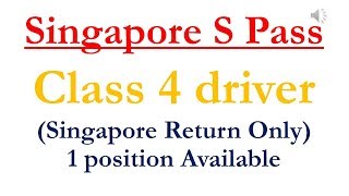 Class 4 driver need for Singapore [upl. by Sonitnatsnoc]