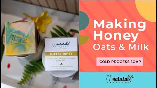 Honey Oats amp Milk Cold Process Soap  zvinaturals [upl. by Hcaz]