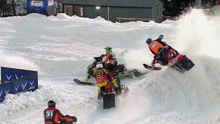 Snocross Round 15 Pro Highlights  Duluth MN Race 2 of 3 [upl. by Ednihek753]