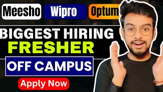 Meesho Wipro Optum Zebra Biggest Hiring  OFF Campus Drive For 2025 2024 2023 Batch  Fresher [upl. by Noivert]