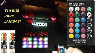 T10 RGB PARK LAMBASI İNCELEME  Renk değiştiren kumandalı çakarlı ampül [upl. by Egroeg]