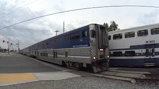 Metrolink Meet Amtrak Horn Battle F59PH vs Cab car [upl. by Irot]