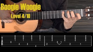 Boogie WoogieBlues in E  Fingerstyle Guitar Tutorial with TabSheet [upl. by Naerad]