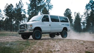 Chevy Express amp Ford Econoline Conversion Hits Trails at Overland Expo West 2019 WE JUMPED [upl. by Eldnar]