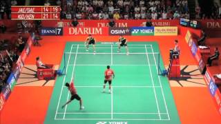 Jae Sung JungYong Dae Lee KOR VS Markis KidoHendra Setiawan INA Djarum Indonesia Open 2012 [upl. by Scoter372]