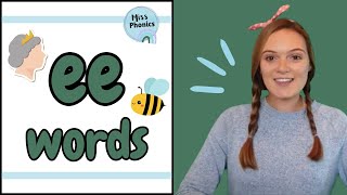 ee Words  Blending Phonics  ee Words with Pictures  Learn to Read  British Teacher [upl. by Sueaddaht]