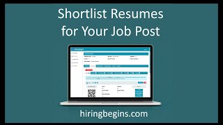 Shortlist Resumes Effectively Hiring HR Tools [upl. by Enyawd160]