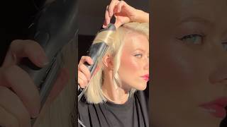 How to curl short hair with a flat iron Beachy undone waves using a straightener [upl. by Ko]