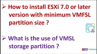 How to install ESXi server with minimum VMFSL partition size   How to reduce VMFSL size [upl. by Sarge]