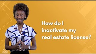 FAQ How to inactivate your Alabama Real Estate License [upl. by Neelia]