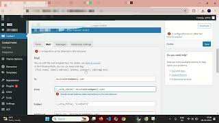 How to Configuring Email Settings in Contact Form 7 in Wordpress [upl. by Courtnay]