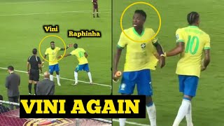 Raphinha did this as Vinicius Jr argued with linesman during Venezuela vs Brazil match [upl. by Leimaj]