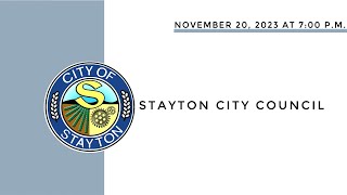 November 20 2023 Stayton City Council Meeting Live Stream [upl. by Cilo]