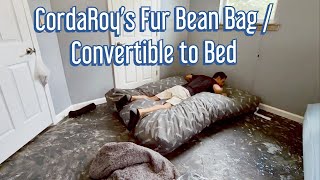 CordaRoys Faux Fur Bean Bag Chair  Convertible Bean Bag Bed Review amp Unboxing [upl. by Aned]