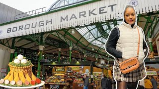 Walking Through Borough Market Central London  Tour of Borough Market  Trinidad YouTuber [upl. by Aihsetan]