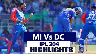 MI Vs DC Full Match Highlights Mumbai Indians Vs Delhi Capitals Highlights  Today Match Highlight [upl. by Asilim]