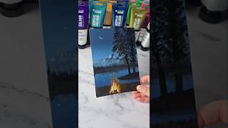 Campfire night sky  acrylic painting idea for beginners ✨️ [upl. by Oicelem]