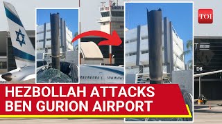 Hezbollah Attacks Israels BenGurion Airport In Tel Aviv Flights Disrupted Sirens Wail  Watch [upl. by Shewchuk379]