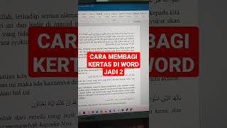 Cara Membagi Kertas Di Word Menjadi 2 Kiri Dan Kanan [upl. by Fair]