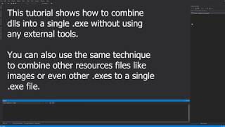 NET Merge DLLs into single exe [upl. by Tortosa45]