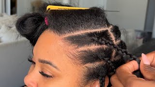 How to shorten your speed time on Goddess Braids  Knotless Braids [upl. by Latrice445]