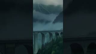 Thunderstorm amp Lightning at the Landwasser Viaduct for Relaxation meditation deepsleep [upl. by Danialah]