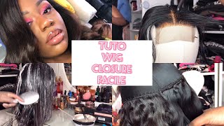 TUTO COMMENT FAIRE UNE PERRUQUE AVEC CLOSURE  HOW TO MAKE A LACE WIG CLOSURE [upl. by Hasan]