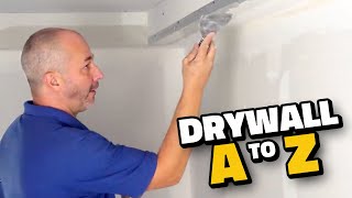 How To Install Drywall A to Z  DIY Tutorial [upl. by Nosidda]