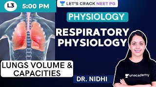 Respiratory Physiology  Lungs Volume amp Capacities  NEET PG 2021  Dr Nidhi [upl. by Enyahc]