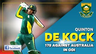 Quinton de Kock 178 against Australia in ODI  Innings Highlights  CSAtheProteas [upl. by Imiaj]