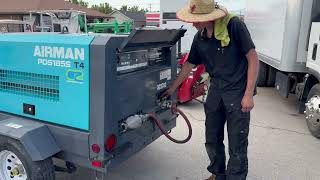 Air Compressor 2011 Airman 185 CFM Diesel Portable Trailer Mounted Rotary Screw [upl. by Ahtiuqal]