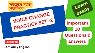 Voice Change । Practice Set 2। English Grammar। voicechange [upl. by Edecrem]