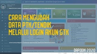 🔴 CARA PERBAIKAN DATA PTK MELALUI LOGIN AKUN PTK DAPODIK [upl. by Philomena]