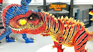 CUSTOM MATTEL TREX  OB TOYS JURASSIC WORLD TOY DINOSAUR TYRANNOSAURUS REX  GLOW IN THE DARK TREX [upl. by Anerual]