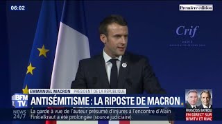 Antisémitisme les mesures annoncées par Emmanuel Macron au dîner du Crif [upl. by Kcerb]