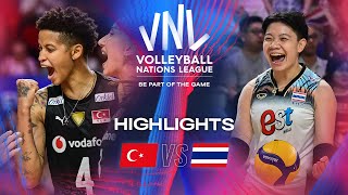 🇹🇷 TUR vs 🇹🇭 THA  Highlights  Week 3  Womens VNL 2024 [upl. by Thorma]