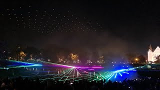 Dronenshow mit Laser Show und 60m Wasserfontänen [upl. by Namqul]