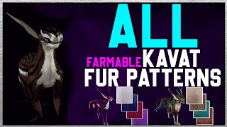 All Farmable KAVAT FUR PATTERNS of Warframe  What they look like amp How to get them [upl. by Atsirt]