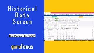 GuruFocus Historical Data Screen [upl. by Erdreid]