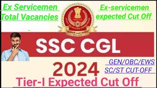 SSC CGL 2024 TierI Expected Cut Off I Exservicemen Cut Off I Exservicemen Vacancies in CGL 2024 [upl. by Nnairrehs]