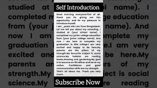 Self Introduction in English  introduce yourself in english shorts trending [upl. by Noland222]