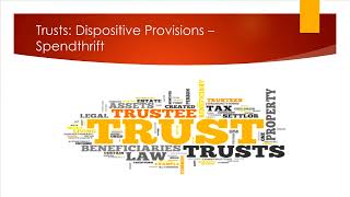 Trust Provisions Spendthrift default 1 [upl. by Burbank115]