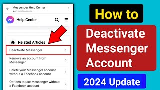 How to Deactivate Messenger Account 2024 Update । Deactivate Messenger Account। Messenger Deactive [upl. by Lipcombe188]