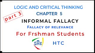 FALLACY OF RELEVANCE  LOGIC AND CRITICAL THINKING For Freshman Students  part 3 [upl. by Carena]