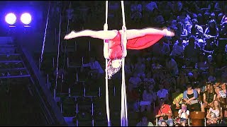 Circus A strong girl aerialist in red Enjoy watching [upl. by Clotilda213]