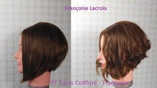 Coupe de cheveux carré plongeant dégradé  Layered Bob haircut  Corte de pelo corto estilo Bob [upl. by Ahsehyt]